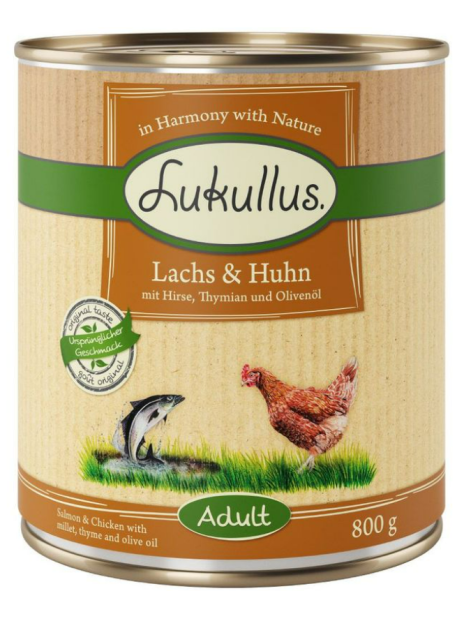 Mokra karma Lukullus Natural 800g Łosoś i kurczak