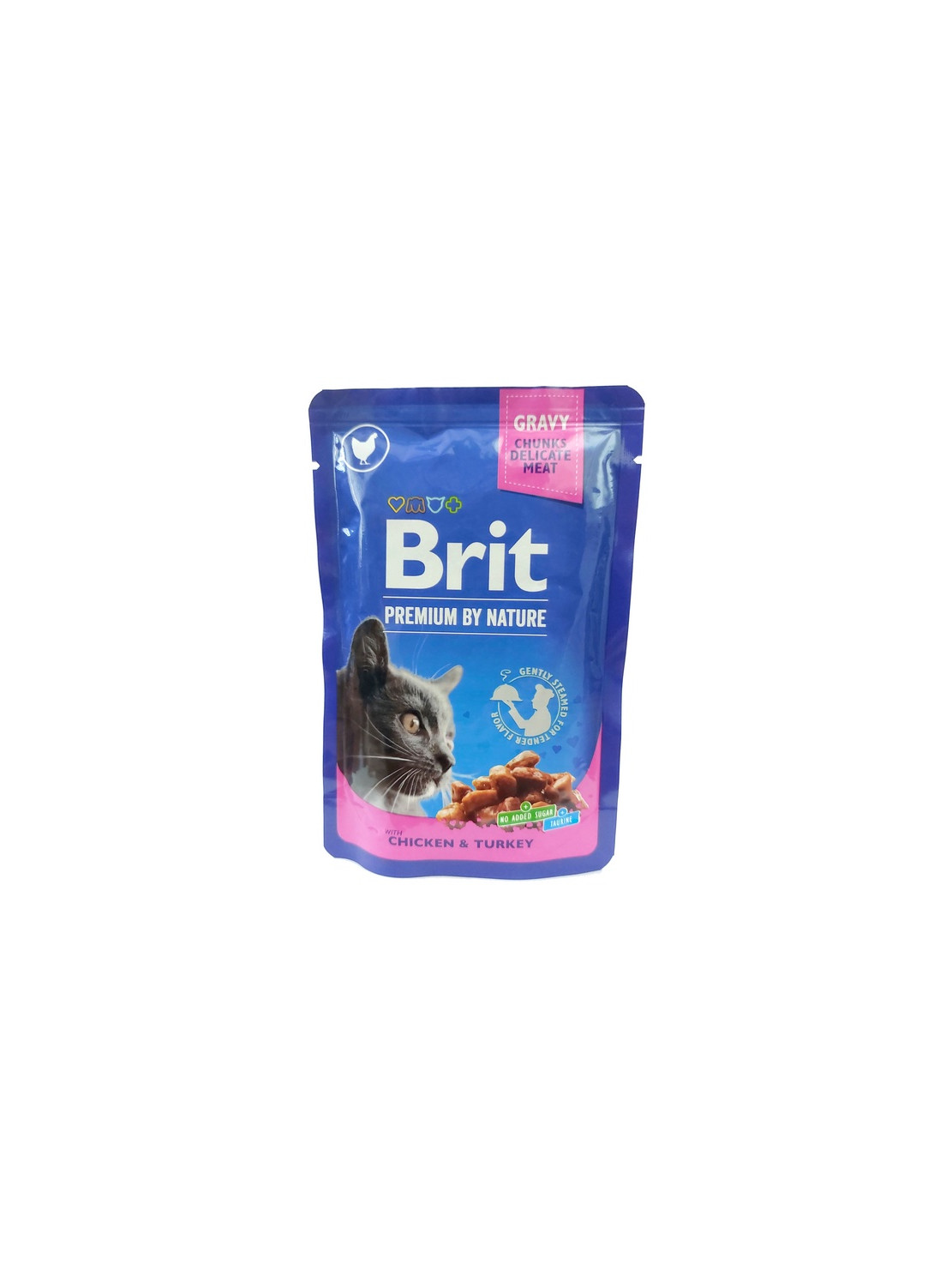 Brit Premium Cat Adult Kurczak + Indyk saszetka 100g