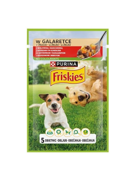Friskies Dog Adult Wołowina i marchewka w galaretce saszetka 85g