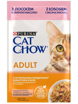 Purina Cat Chow Łosoś i zielona fasolka saszetka 85g