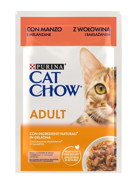 Purina Cat Chow Wołowina i bakłażan saszetka 85g