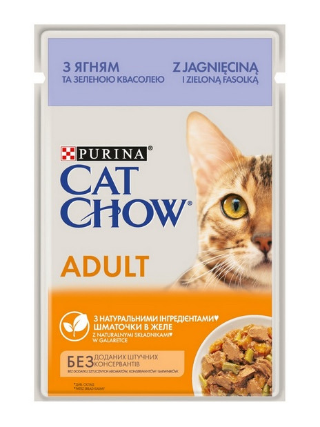 Purina Cat Chow Jagnięcina i zielona fasolka saszetka 85g