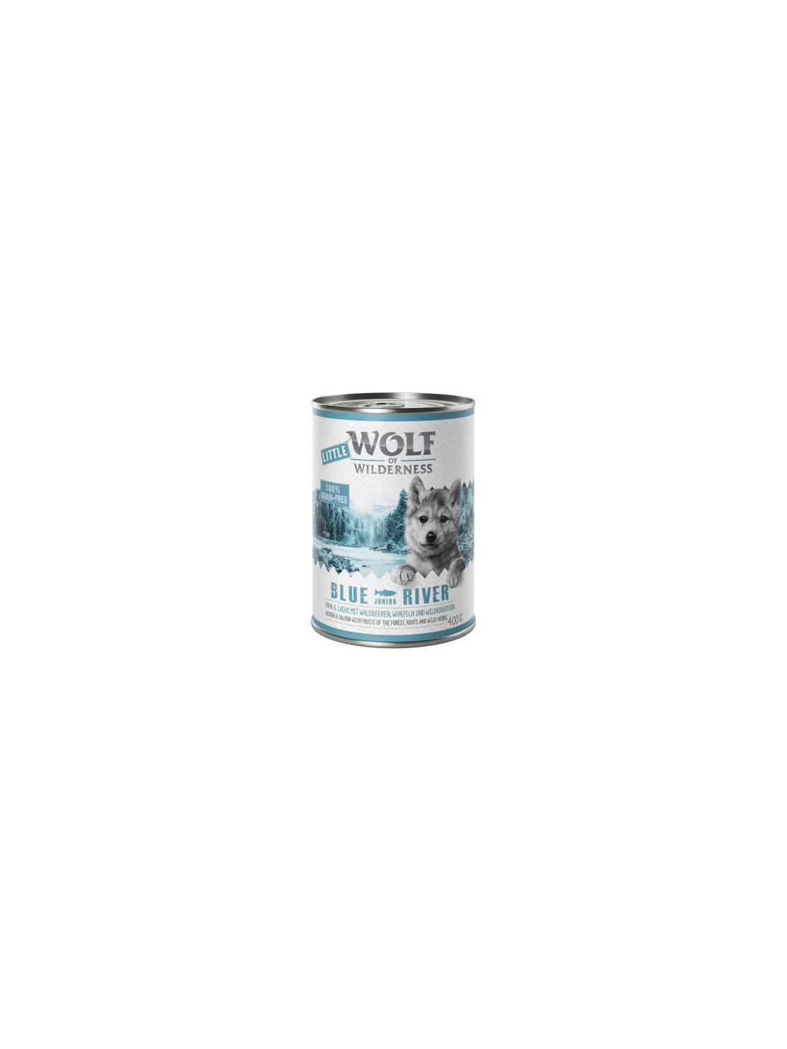 Wolf of Wilderness Junior Blue River Łosoś puszka 400 g