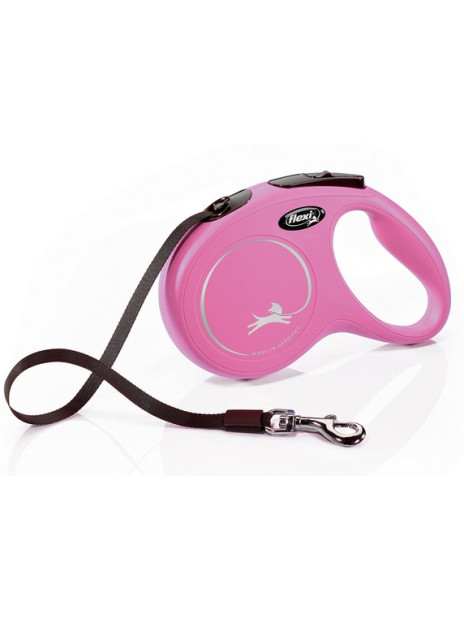 Flexi New Classic Smycz taśma M 5m różowa [FL-2237]