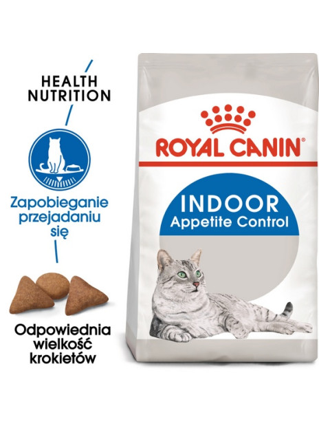 Royal Canin Indoor Apetite Control karma sucha dla kotów dorosłych, przebywających w domu, domagających się jedzenia 2kg