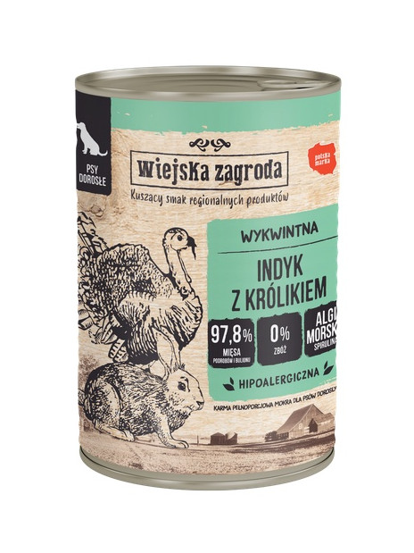 Wiejska Zagroda Indyk z królikiem puszka 400g