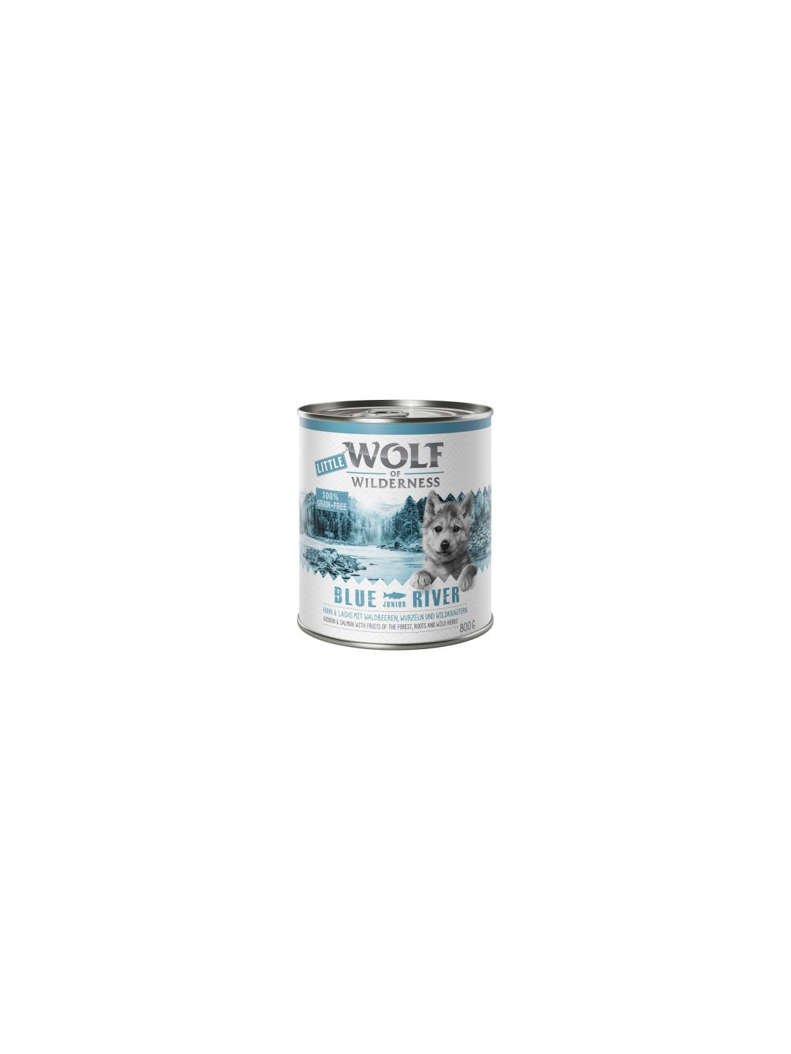 Wolf of Wilderness Junior Blue River Łosoś puszka 800 g
