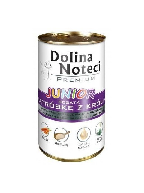 Dolina Noteci Premium Pies Junior Wątróbka z królika puszka 400g