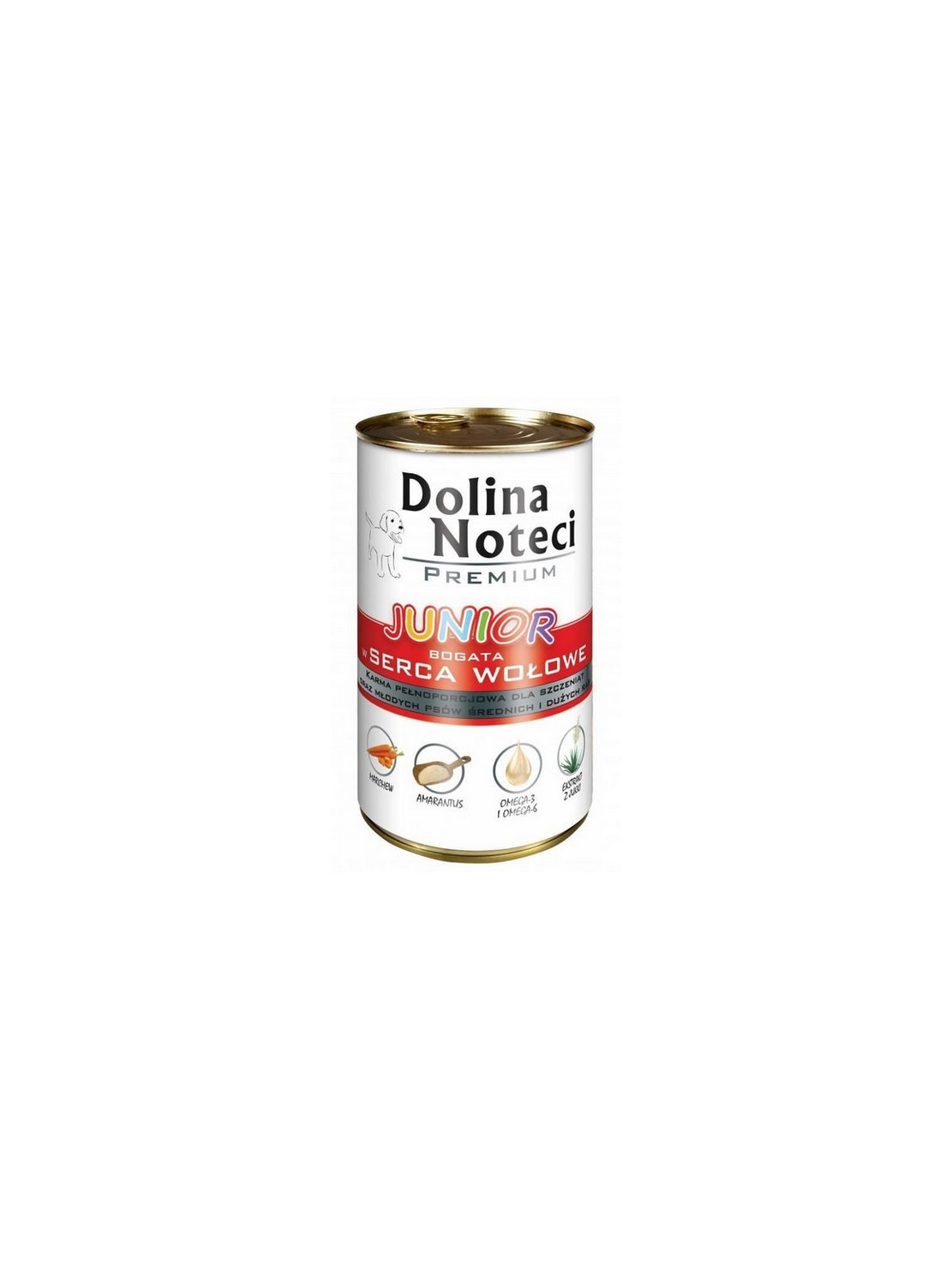 Dolina Noteci Premium Pies Junior Serca wołowe puszka 400g