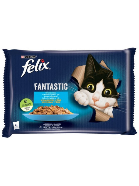 Felix Fantastic Rybne Smaki łosoś/gładzica w galaretce saszetki 4x85g