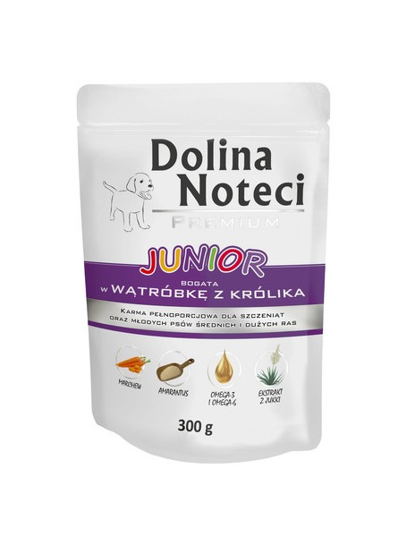 Dolina Noteci Premium Pies Junior Wątróbka z królika saszetka 300g