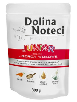 Dolina Noteci Premium Pies Junior Serca wołowe saszetka 300g