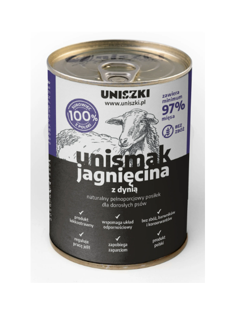 Uniszki UNIsmak jagnięcina z dynią 400g
