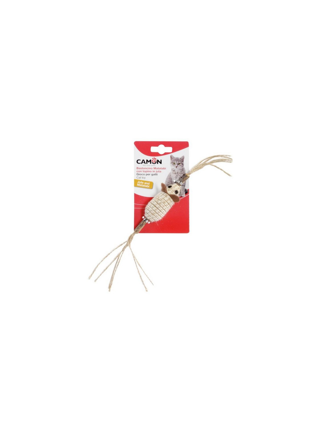 Camon Cat Toy Matatabi Kij z myszą jutową