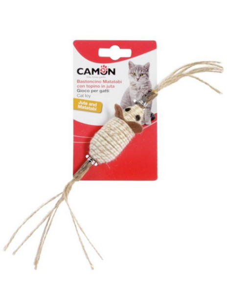 Camon Cat Toy Matatabi Kij z myszą jutową