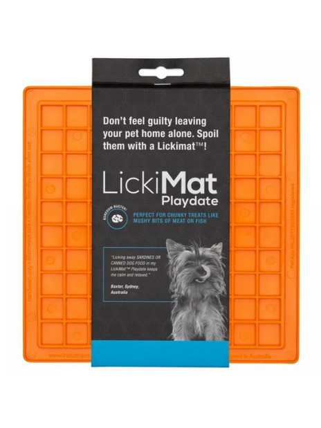 LickiMat Playdate Kwadrat miękki pomarańczowy