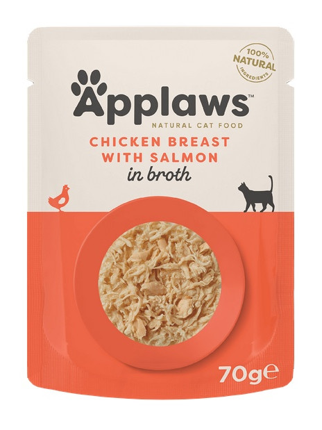 Applaws saszetka dla kota Kurczak z Łososiem w rosole 70g