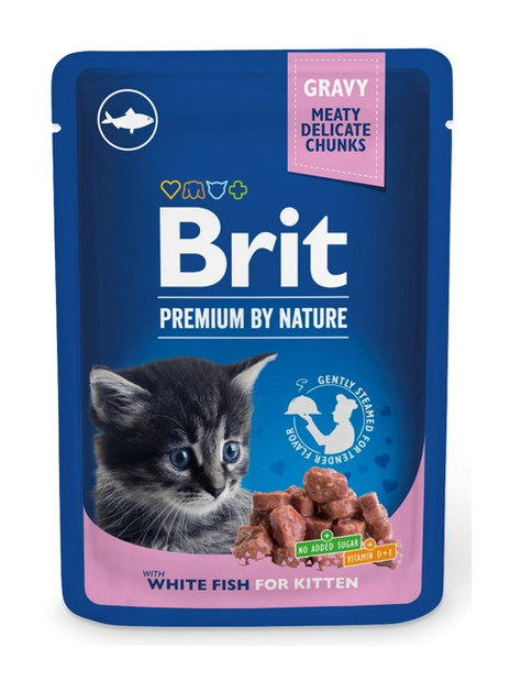 Brit Premium By Nature Cat Kitten White Fish sos saszetka 100g