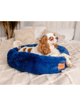 MIMIKO Pets Legowisko Shaggy okrągłe L 60cm chabrowe