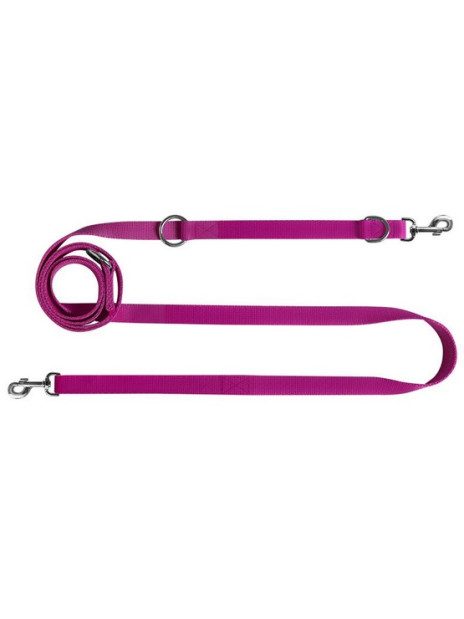 CHABA Smycz taśma regulowana gładka 25mm/260cm fuksja