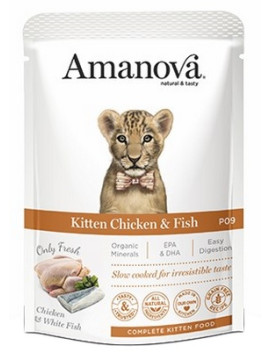 Amanova Cat Kitten Chicken & Fish - kurczak i biała ryba saszetka 85g [P09]