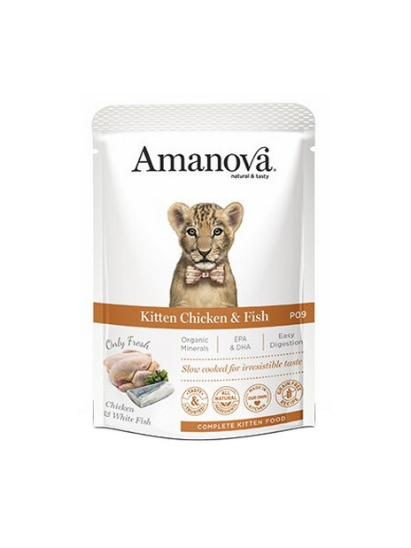 Amanova Cat Kitten Chicken & Fish - kurczak i biała ryba saszetka 85g [P09]