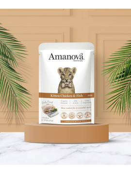 Amanova Cat Kitten Chicken & Fish - kurczak i biała ryba saszetka 85g [P09]