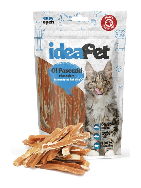 IdeaPet O! Kot Paski z łososiem 60g