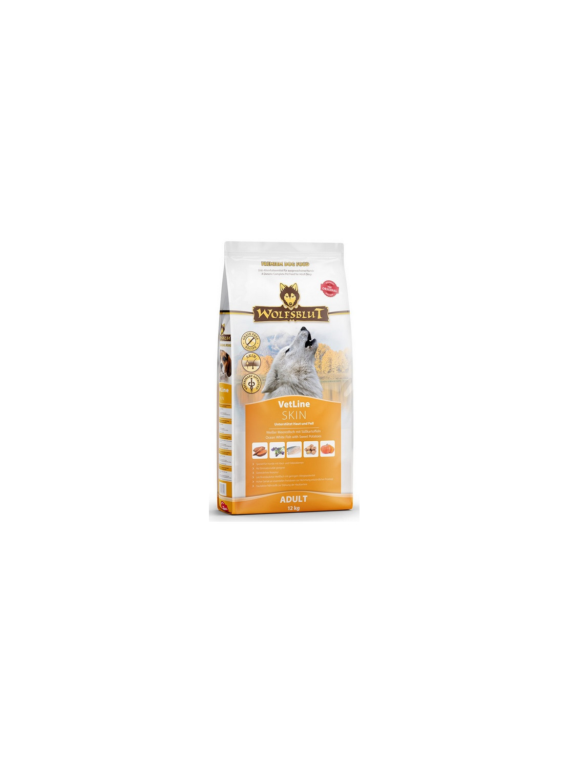 Wolfsblut Dog VetLine Skin - biała ryba oceaniczna i bataty 12kg