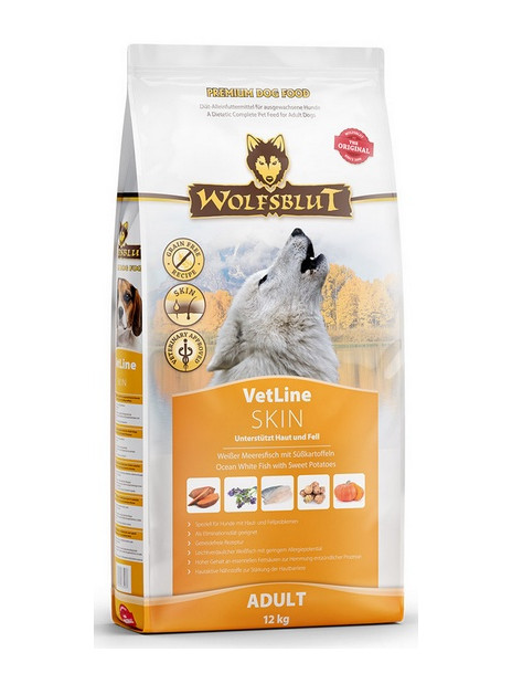 Wolfsblut Dog VetLine Skin - biała ryba oceaniczna i bataty 12kg