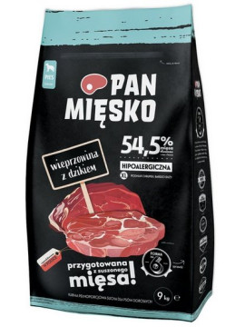 Pan Mięsko Karma sucha dla psa - wieprzowina i dzik chrupki XL 9kg