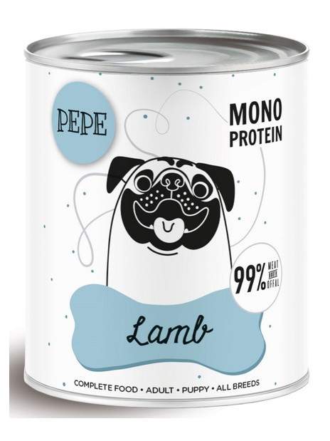 Paka Zwierzaka PEPE Lamb (jagnięcina) puszka 800g