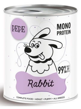 Paka Zwierzaka PEPE Rabbit (królik) puszka 800g