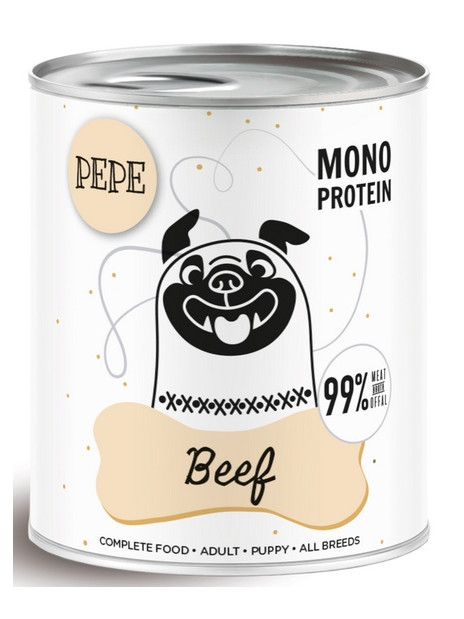 Paka Zwierzaka PEPE Beef (wołowina) puszka 800g