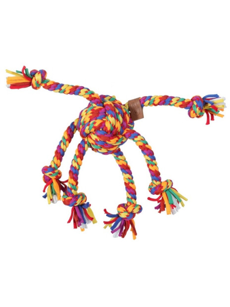 Zolux Zabawka dla psa szarpak ośmiornica sznur Rainbow 38cm