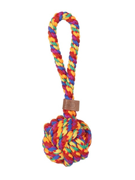 Zolux Zabawka dla psa szarpak piłka sznur Rainbow 9,5cm