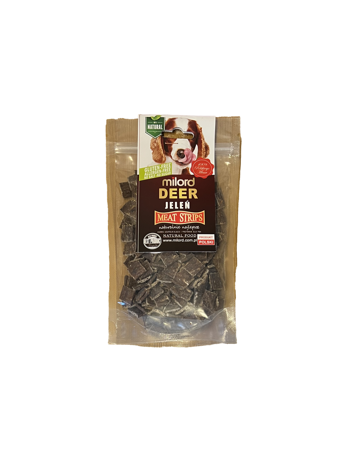 Milord Suszony JELEŃ W KAWAŁKACH treserki 300g