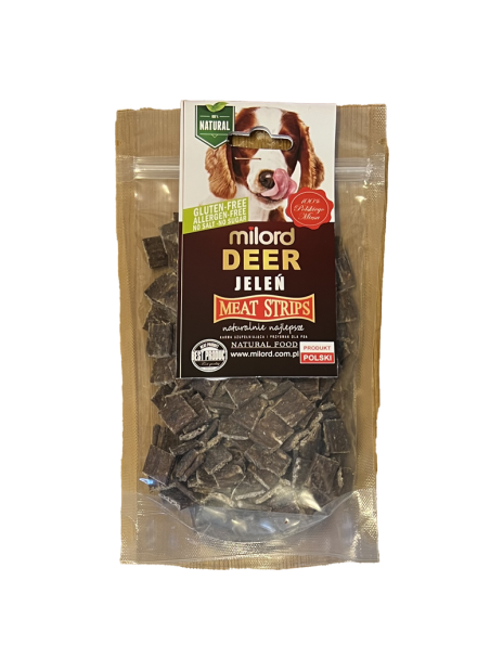 Milord Suszony JELEŃ W KAWAŁKACH treserki 300g