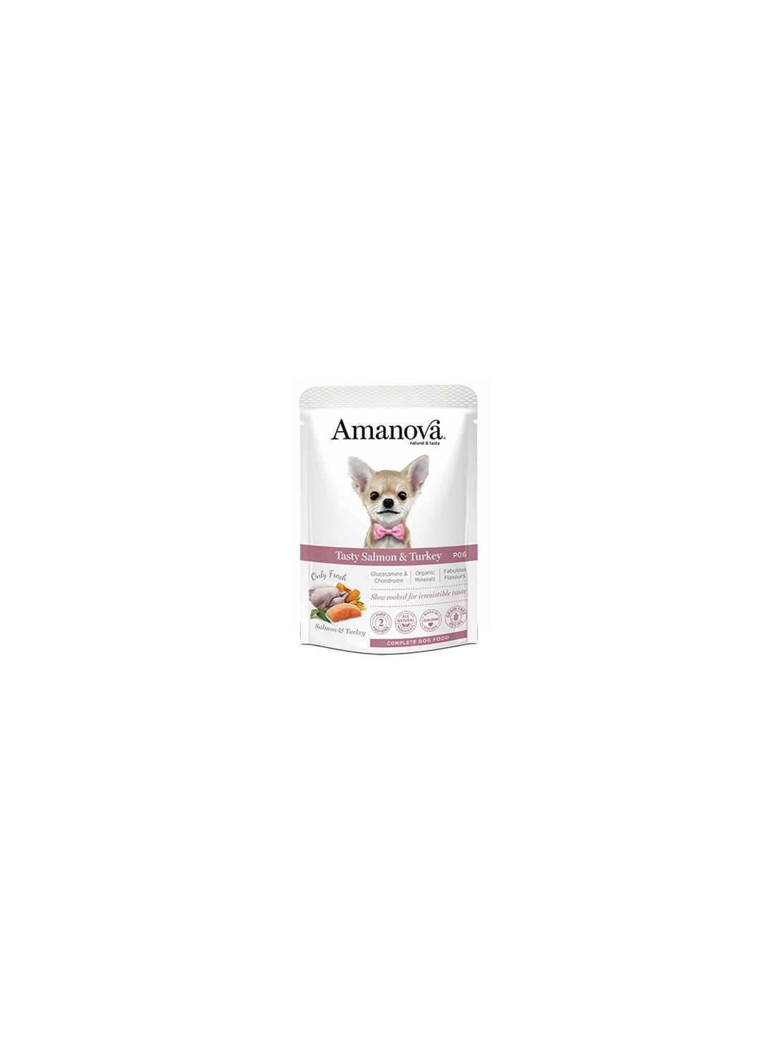 Amanova Dog Adult Tasty Salmon & Turkey - łosoś i indyk saszetka 100g [P06]