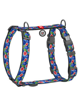 Collar WauDog Nylon Szelki nylonowe anatomiczne w kształcie litery H, z QR-paszportem, plastikowy fastex, wzór FIGA, rozmiar M 2