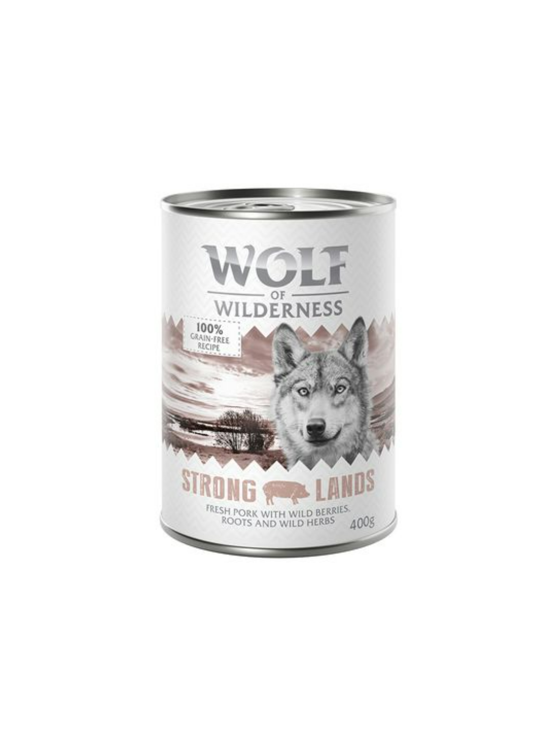 Wolf of Wilderness Strong Lands Wieprzowina puszka 400g