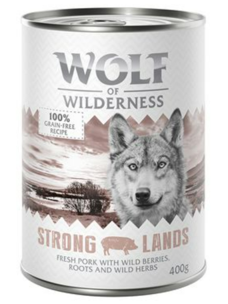 Wolf of Wilderness Strong Lands Wieprzowina puszka 400g