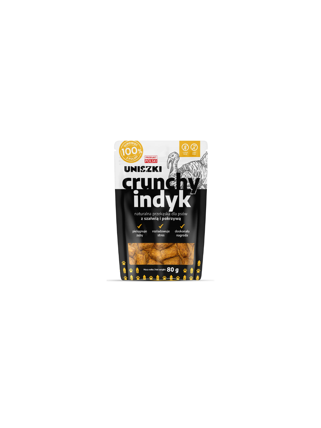 Crunchy indyk – Szałwia Pokrzywa Uniszki 80g