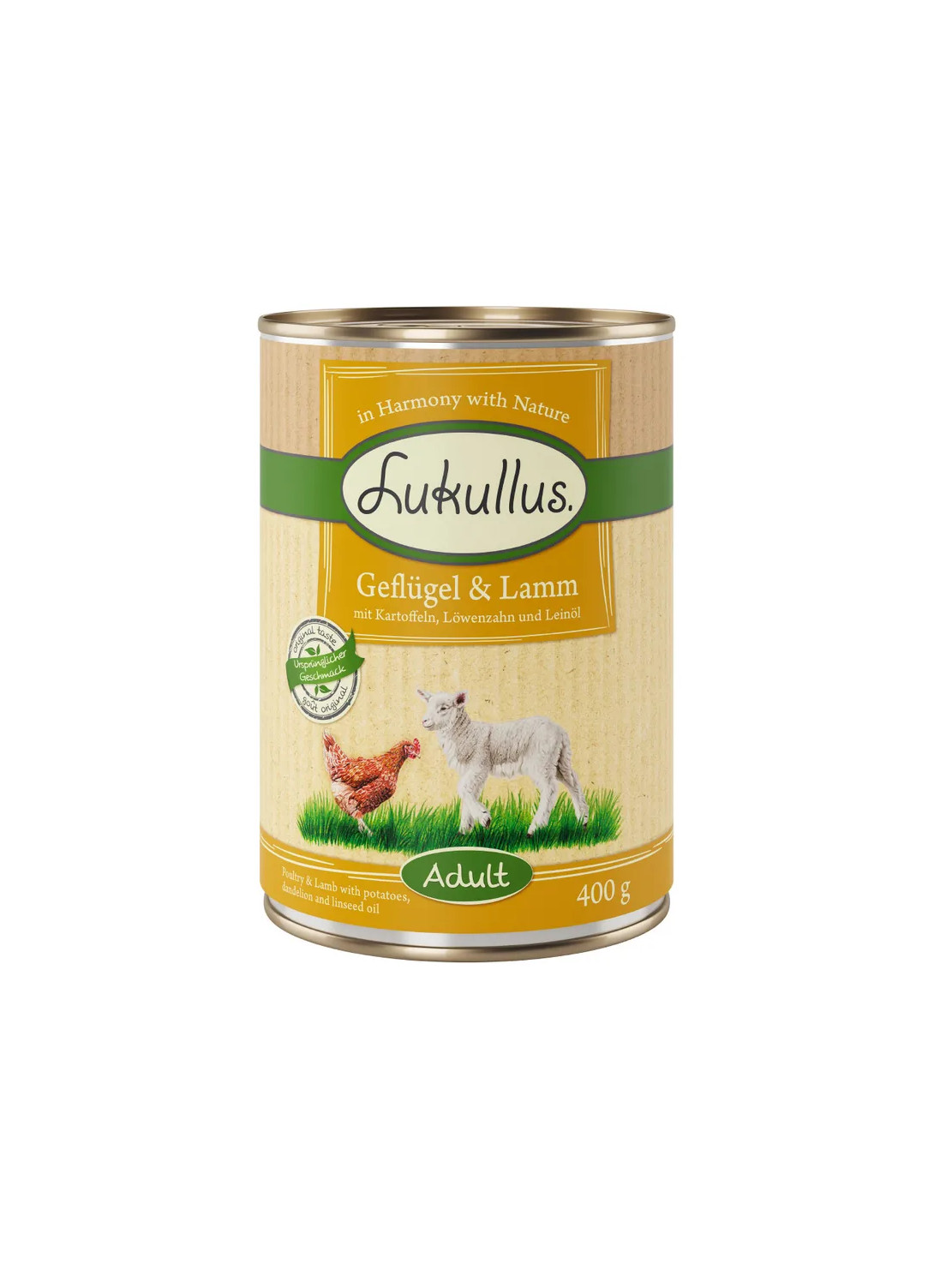 Mokra karma Lukullus Natural 400g Drób i Jagnięcina