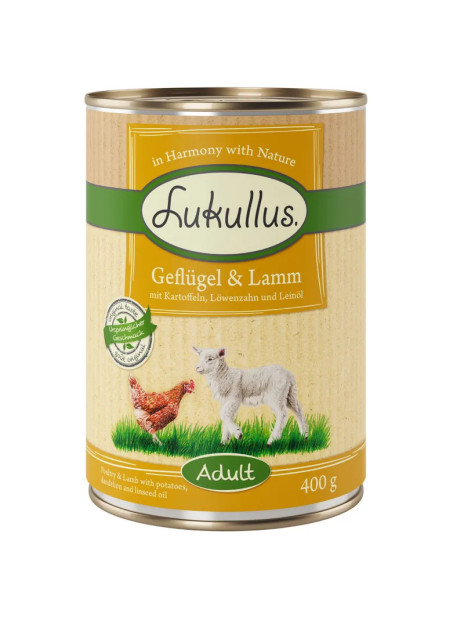 Mokra karma Lukullus Natural 400g Drób i Jagnięcina