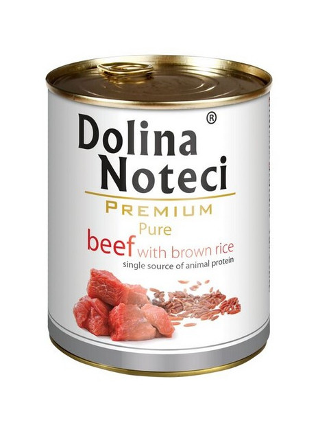 Dolina Noteci Premium Pies Pure Wołowina i ryż puszka 800g