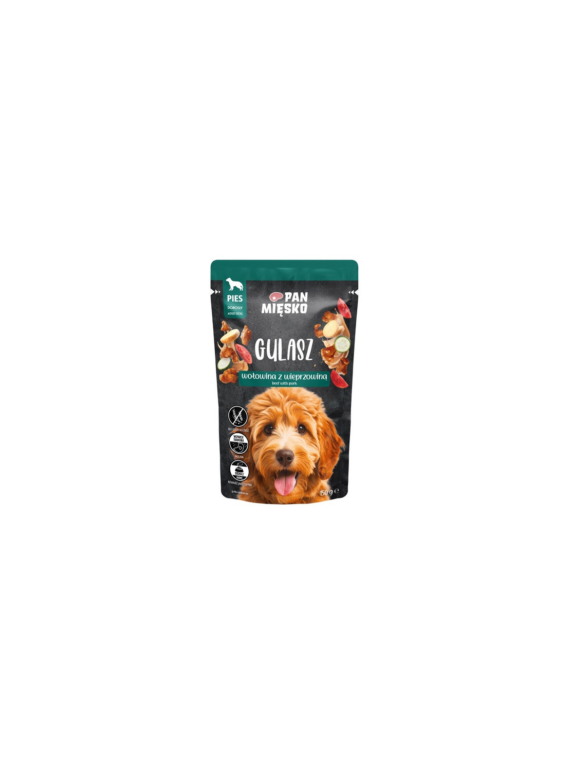 Pan Mięsko Karma mokra dla psa - Gulasz wołowina z wieprzowiną saszetka 150g