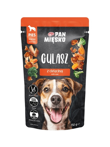 Pan Mięsko Karma mokra dla psa - Gulasz indyk z cielęciną saszetka 150g