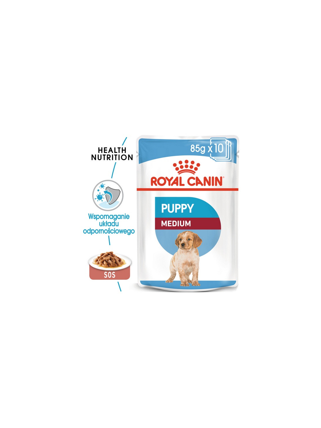 Royal Canin Medium Puppy karma mokra w sosie dla szczeniąt, od 2 do 12 miesiąca, ras średnich 140g