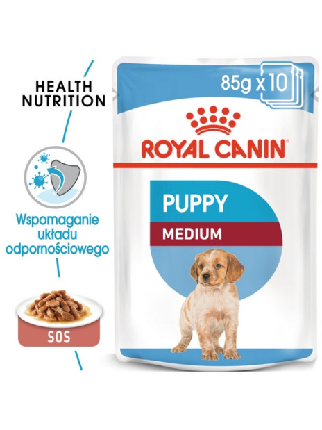 Royal Canin Medium Puppy karma mokra w sosie dla szczeniąt, od 2 do 12 miesiąca, ras średnich 140g